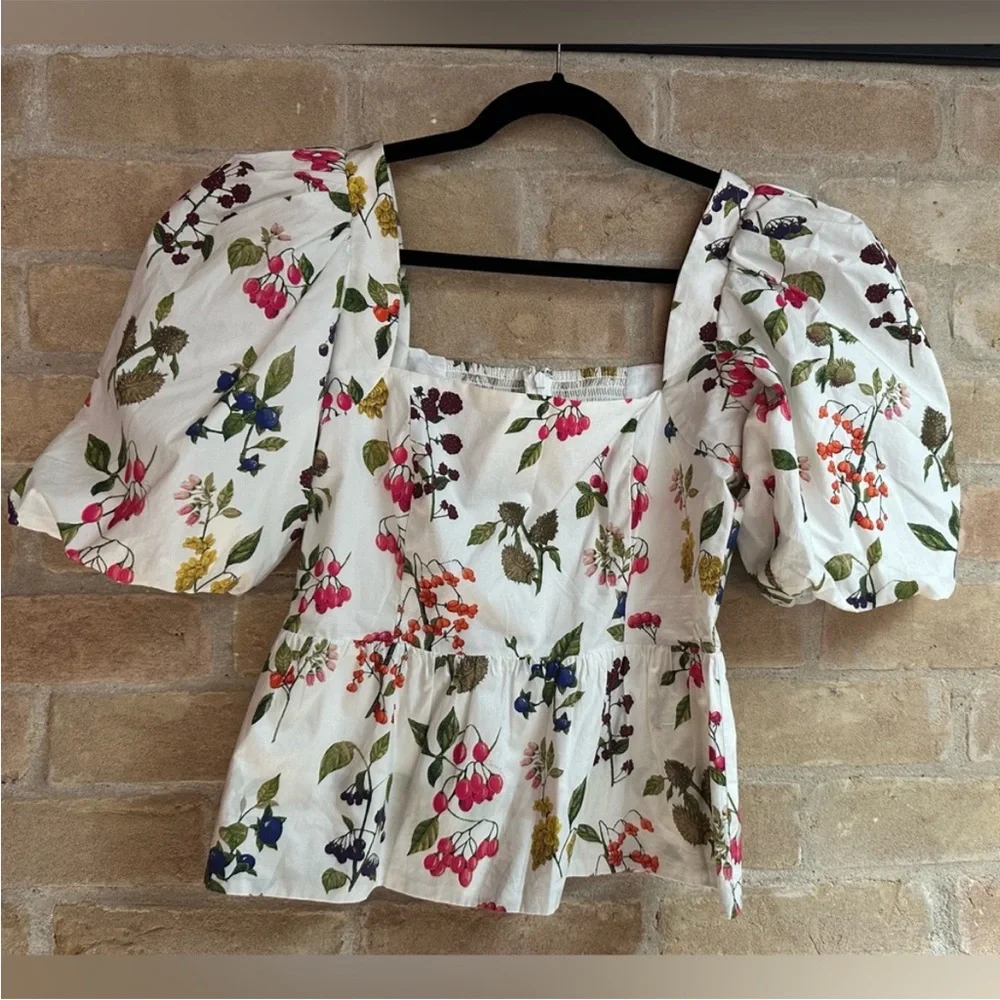 Cara Cara Alexis puff sleeve peplum top - Picture 4 of 6